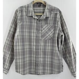 Toad & Co Men's Plaid Button Down Active Sport Shirt Hiking Casual Performance M
